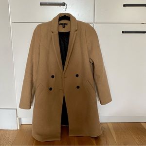 Zara trf outerwear camel pea coat in size small